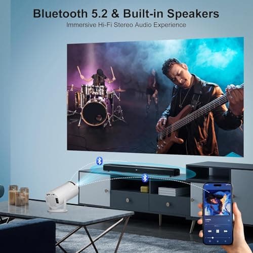 HY300Pro 2026 Upgraded Mini Projector WiFi6 Bluetooth 5.4,4K/ 8K Support — view 6