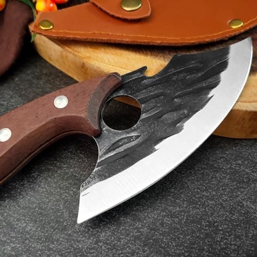 LINMOHERUI Chef Knife BBQ Knife with Wood Handle — view 6