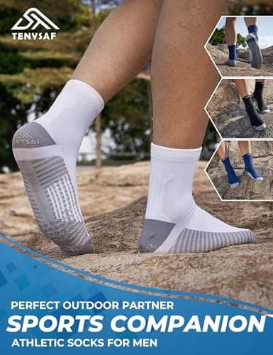 Lounwee Mens Compression Running Socks: 15-20 mmHg Arch Support Non-Slip — view 2
