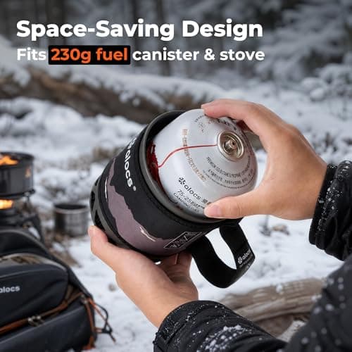 ALOCS 1L (1-Quart) Ultralight Backpacking Camping Pot with Heat Exchanger — view 5