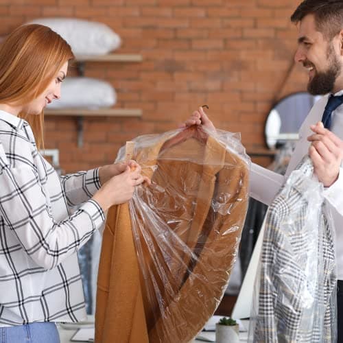 20 Pack Plastic Garment Bags Clear Clothes Covers 35.4inch Garment Bags for Hanging Clothes Dry Cleaner Bags Dust-proof Garment Covers for Home Storage Travel — view 2