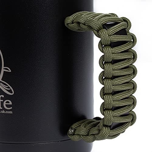 CarpLife Thermal Fishing Mug, Lid & Spoon - Stainless Steel Thermal Mug with Lid and Handle – Insulated Travel Cup, Fishing Cup with Etched Spoon – Portable Coffee Tea Brew Kit for Hot & Cold Drinks — view 3