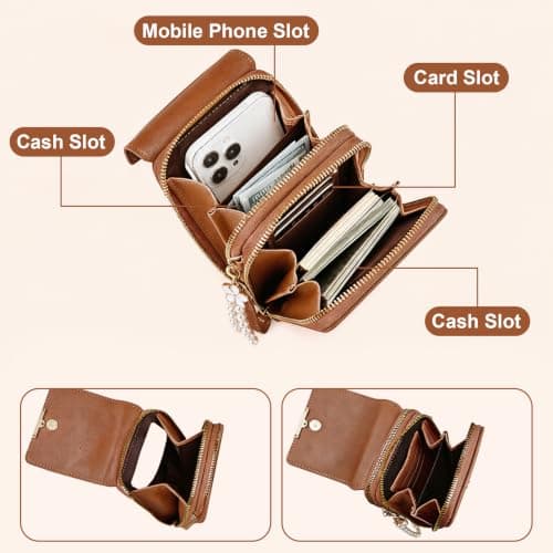 Touch Screen Crossbody Phone Bag for Women Anti Theft Crossbody Bag Purse — view 3