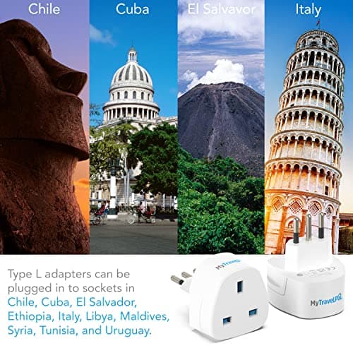 MyTravelPal UK to Italy Plug Adapter | UK Safety Standards Travel Adapter — view 2