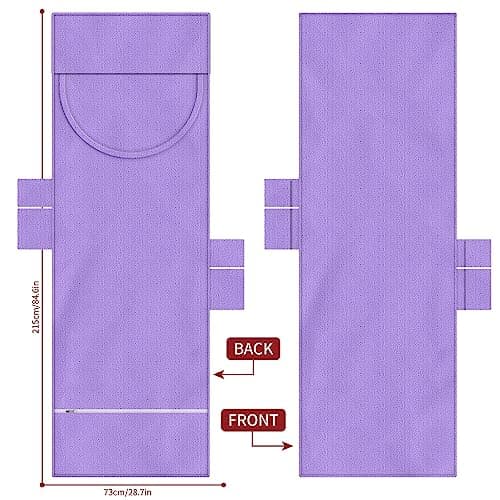 Vinsani Sun Lounger Beach Towel with Pockets, Soft & Quick Dry, Purple — view 6