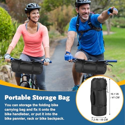 Folding Bike Travel Bag,Heavy Duty 840D Transport Bicycle Storage Carry Bag with Strong Webbing for 26-29 in Mountain 700C Road Bike MTB,Portable Folding Cycling Bags Waterproof for Airplane Shipping — view 6