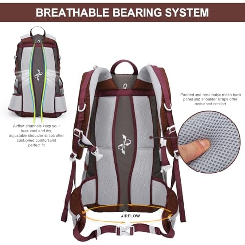 MOUNTAINTOP 40L Hiking Backpack Water Resistant Trekking Rucksack Unisex — view 5