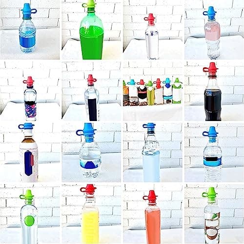 AUNMAS 4Pcs Sipping Spout, Silicone Bottle Top Spout Water Bottle Spout Bottle Top Sippy Spout Water Bottle Cap Adapter Replacement for Toddlers (Red, Blue, Green, Light Blue) — view 6