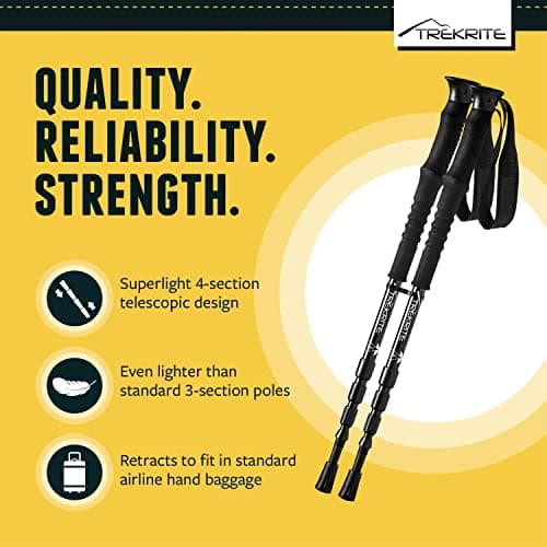 Trekrite Compact Traveller’s Walking/Hiking/Trekking Poles/Sticks - 4-Section Unisex (2pc / set/pair) - UK Based Company — view 2