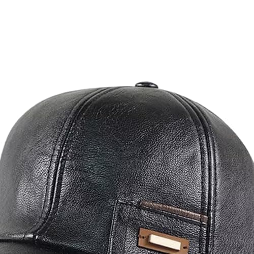 Black Leather Hat Vintage Fashion Headwear — view 6