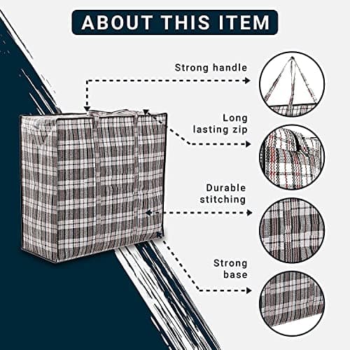 Ctop 2 Packs Extra Large Laundry Bag.Strong Storage Shopping Bags.Plastic Box Shape Clothes Bag for Travel Packing Moving & Storage– Waterproof Fabric with Zip to Keep Clean. 80x55x24CM — view 5