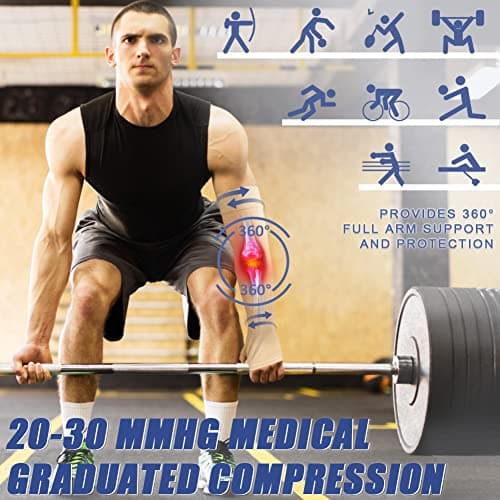 Beister 20-30 mmHg Compression Arm Sleeve with Thumb Support for Women Men — view 4