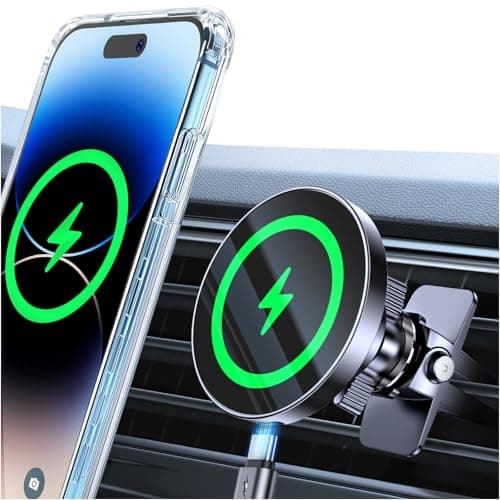 Coolpow 15W MagSafe Car Mount Charger,Magnetic Phone Holder for Cars Vent