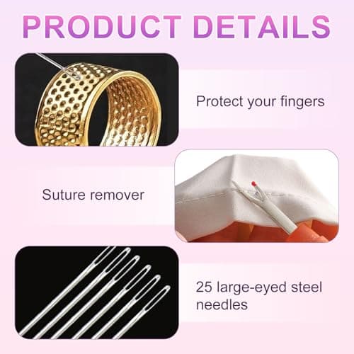 42 Pcs Sewing Kit, Stainless Steel Hand Sewing Needles, Multi-Purpose Needle Threaders, DIY Repair Craft, Easy Handling and Portability for Craft and Sewing-Making — view 3