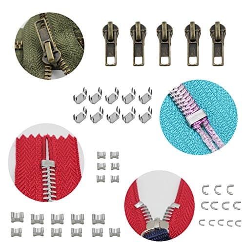 YaHoGa Zipper Repair Kit with Tool for Clothing Bags Outdoor Tents Coats Jeans Jackets Purses Luggage Backpacks (with Tool) — view 4