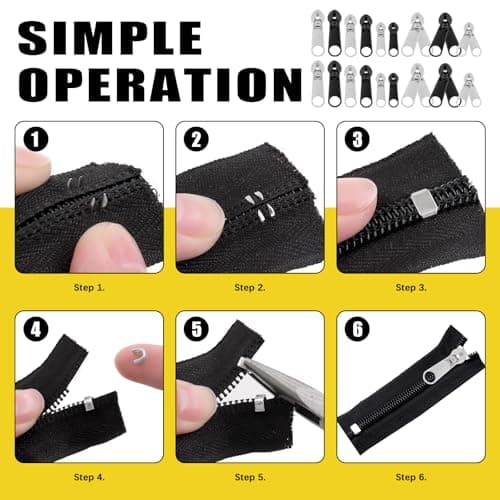 Mardatt 85Pcs Zipper Repair Kit - #3#5#8 Zipper Replacement, Single & Double, Top & Bottom Stoppers, Installation Pliers for Bags, Tents, Luggage, Jackets, Backpacks — view 6