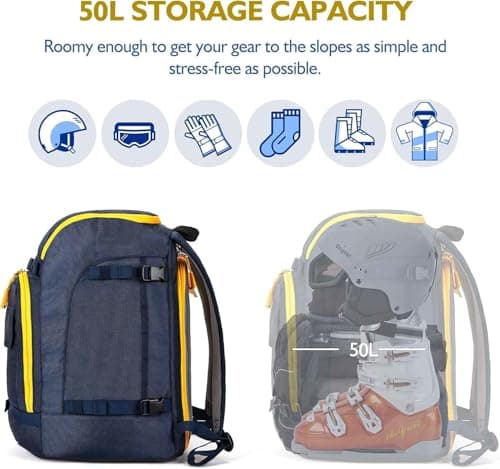 Unigear Ski Boot Bag 50L/70L Backpack with Helmet Storage for Skiing Travel — view 2