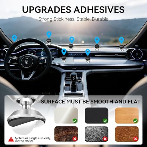 ivoler [2-Pack Magnetic Car Phone Holder – Ultra-Compact Mount with Strong N52 Magnets, 360° Rotation, Hands-Free Cradle for iPhone, Samsung, Pixel & More (Metal Plate Required) – Silver — view 6