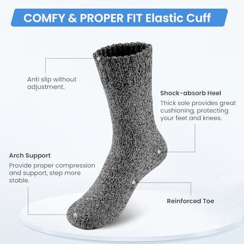 SIMIYA Mens Wool Socks 5 Pairs Winter Thermal Thick Socks — view 4