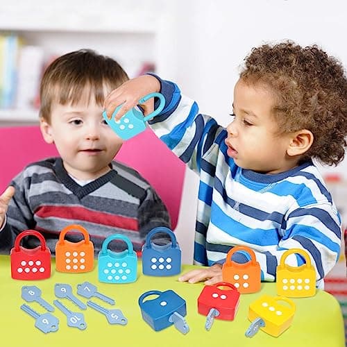 ZIB 20PCS Lock and Key Toy, Matching and Counting Number Toys for Boys and Girls, Montessori Toddlers Toys to Develop Fine Motor Skills, Preschool Learning Toys for Children 3 4 5 6 Years Old — view 6