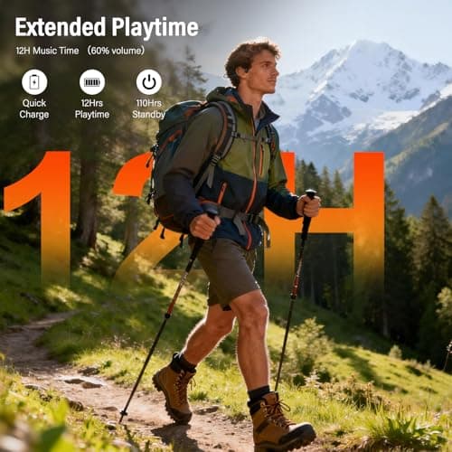 Bone Conduction Headphones,Bluetooth6.0 OpenEar Sport Earphones,Space Black — view 4