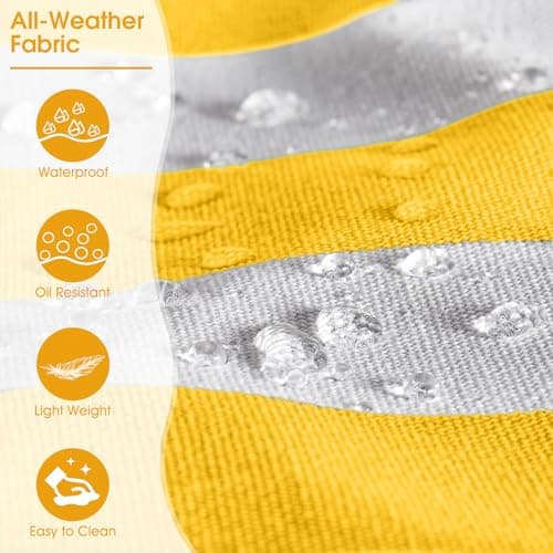 Becokan Beach Bags for Women Stripe Large Beach Tote Bag, Yellow, L — view 4