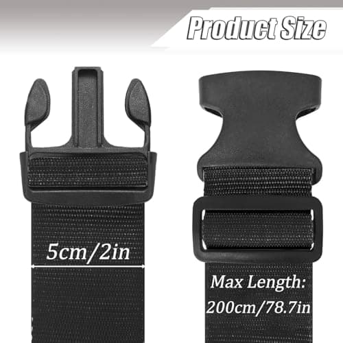 2 Pcs Luggage Straps Suitcase Straps Personalised Adjustable Case Strap for Suitcase, Luggage Belt with Quick Release Buckle, Travelling Luggage Accessories (black) — view 2