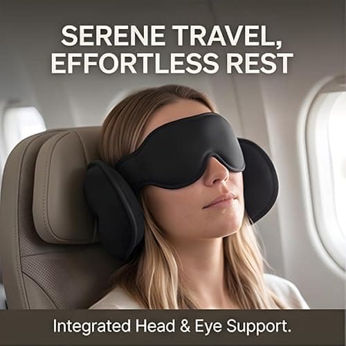 avernio travel pillow Memory Foam Neck Support Cushion with Sleep Eye Mask — view 6