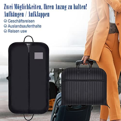 VISOOM Suit Bag for Men Storage, 100cm x 60cm Oxford Garment Bag, Waterproof Dust-proof Hanging Suit Carrier Cover Bags for Travel Clothes Dress, Black — view 3