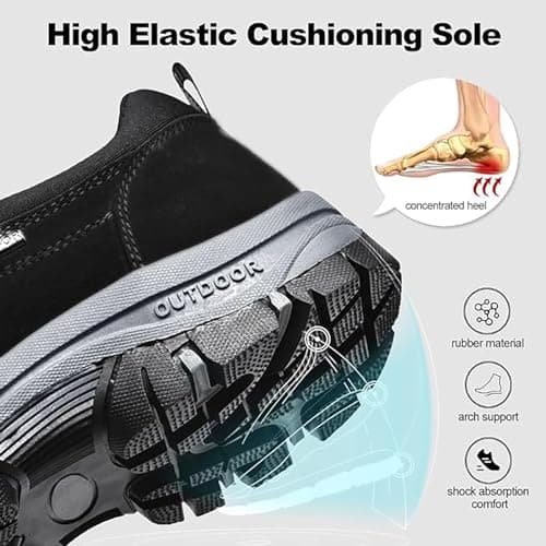 Aocase Walking Shoes Mens Womens Breathable Non-Slip Lightweight Outdoor Hiking Shoes Low Top,Trail Running Shoes,Waterproof Men's Outdoor Travel Mountain Shoes,Black,39EU — view 4