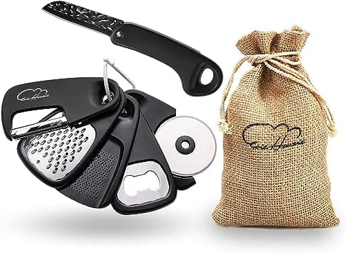 Multi‑Functional Kitchen Gadgets Set, Stainless Steel, Black