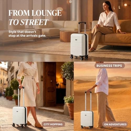 LUGG Jetset 40cm Suitcase 40x30x20cm, Ryanair Compatible Underseat Size, Hard Shell ABS, Spinner with Removable Wheels, Lightweight Travel Luggage, 1 Year Warranty — view 4