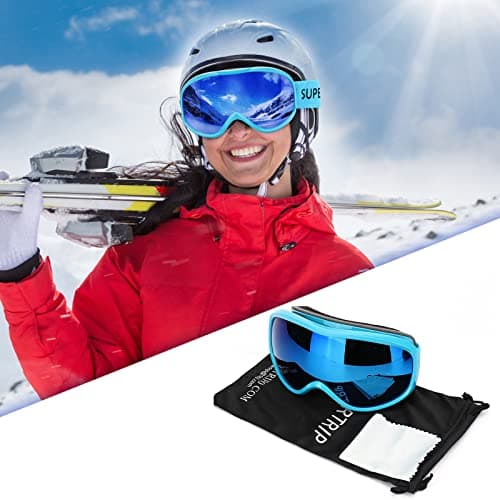 Supertrip Ski Goggles Womens Mens,Anti-fog Anti-glare Skiing Snowboard goggles with 100% UV401 Protection,Helmet Compatible — view 6