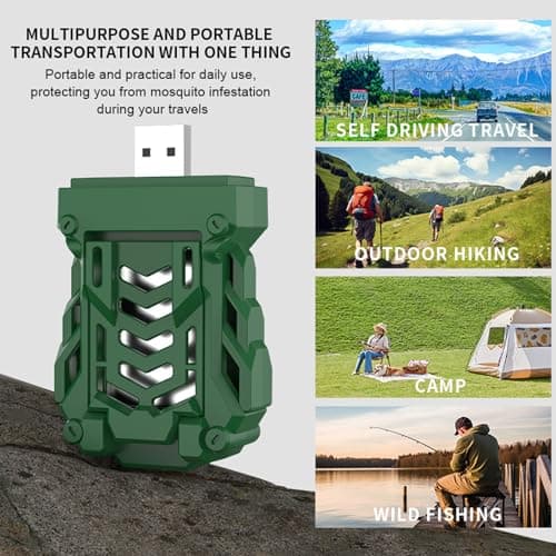 Portable USB Plug-in Mosquito Repeller with Heating Technology, 4 Repellent Tablets for Indoor Outdoor Camping Hiking Fishing Travel — view 5
