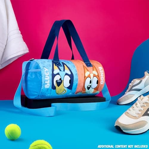 Bluey Duffle Bag for Kids Cute Travel Bag Holdall Weekend Bag for Sports PE Swimming Dance with Side Pockets Travel Essentials — view 5