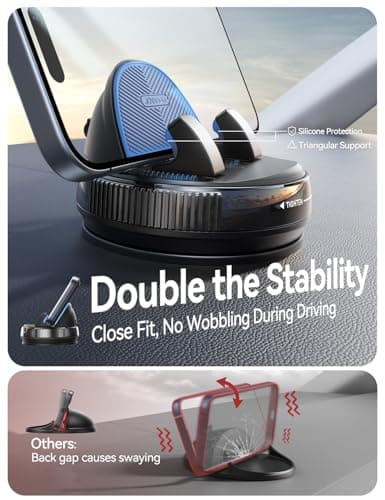 JOYROOM Dashboard Phone Holder with Gel & Suction Cup Universal Mobile Holder for Cars Compatible with iPhone Samsung Android Smartphones and Thick Cases up to 19mm — view 2