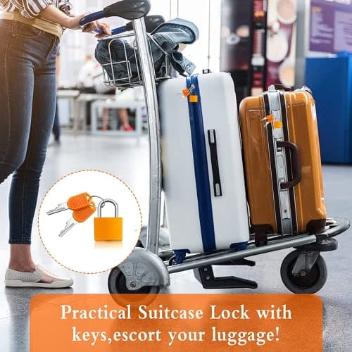 2 Pcs Luggage Locks Suitcase Padlocks Suitcase Locks with Keys, Brass Mini — view 6