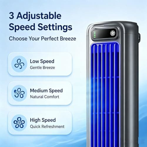 Coldeez Cooling Ace Portable Air Conditioner, 3-Speed Personal Cooling Fan with Quiet Operation, Compact Evaporative Cooler for Bedroom Office Dorm Room Travel (Beige) — view 6