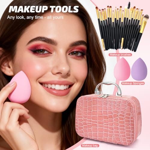 All in One Makeup Kit with Travel Bag, Make Up Starter Kit for Women Full Set, Makeup Gift Set for Teenage Girls, Makeup Bundle Includes Primer BB Cream Foundation Eyeliner Mascara Eyeshadow Palette — view 6