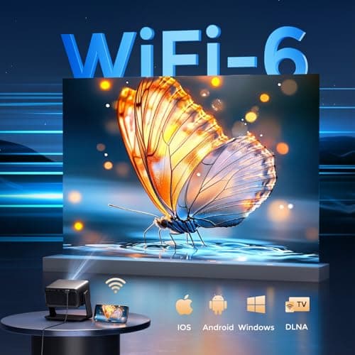 Smart 4K Projector【Netflix Included & Dolby Audio】Auto Focus & Keystone, AMEELA 30000 Lumens Portable Projector with WiFi and Bluetooth, 100,000+ Apps for Bedroom/Home/Outdoor — view 5
