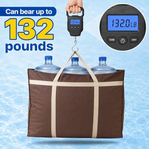 3 Pack 60L Heavy Duty Moving Storage Bags, Reinforced Handles Hold 60kg, Waterproof Storage Sacks with Strong Dual Zips, Foldable Organiser Moving Bags for Clothes, Bedding, House Moving (Brown) — view 4