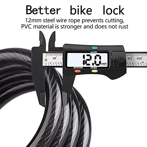 REHKITTZ 5-Digit Combination Bike Lock, 12 mm Cable, 120 cm Length — view 2