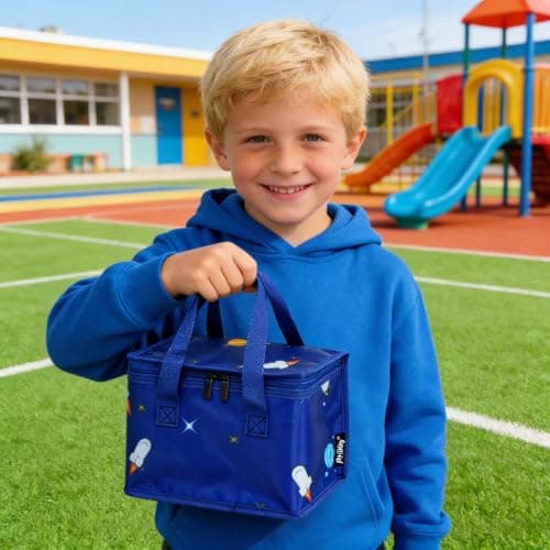 Arikky Lunch Bag Insulated Women Men Kids Cool Bag Lunch Box School Girls Boys Toddlers Picnic Bag Travel Small Mini Cooler Blue Star 6 cans — view 5
