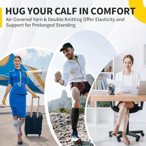 CAMBIVO Calf Compression Sleeves for Men and Women, 1 Pair — view 6