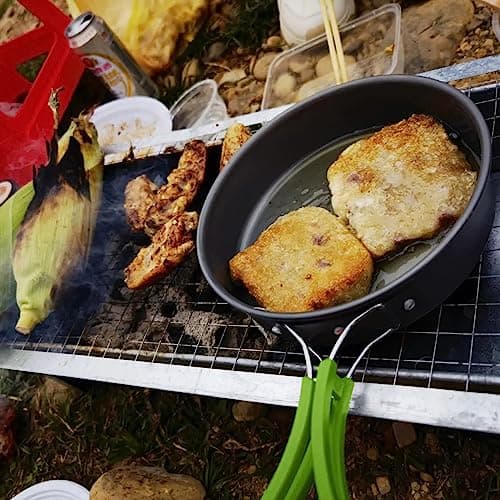 Queta Outdoor Camping Tableware Set, 10 Pieces Camping Gavette Set Foldable for Hiking, Picnic, BBQ, FDA Certified, 1-2 People — view 4