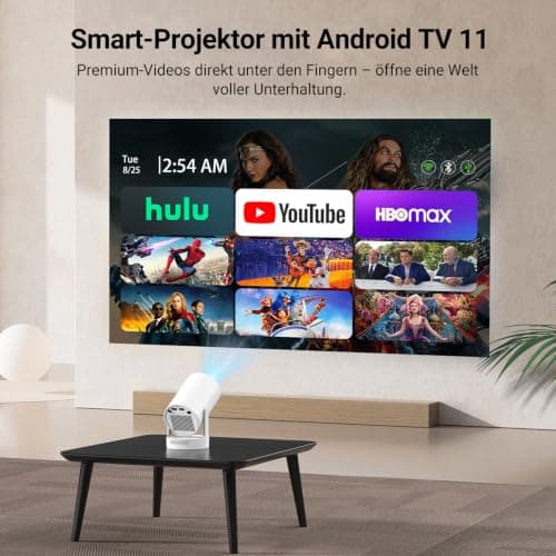 Mini Projector,Smart 4K 1080P Projector with WIFI 6 and Bluetooth 5.4,Auto Keystone,Portable Movie Projector for bedroom Home Cinema Compatible with TV Stick,iOS,Android,HDMI,Laptop — view 2