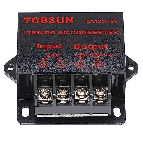 DC 24V to 12V 10A Step Down Converter, 120W Power Buck Voltage Regulator - Compact Transformer Module for Car, Truck, RV Electronics