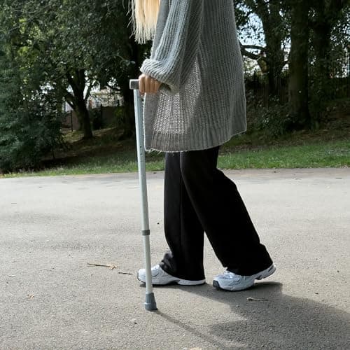 The Helping Hand Company Aluminium Walking Stick, Adjustable Height 84-109.2cm, PVC Handle, 20 Stone Capacity (Medium) — view 5