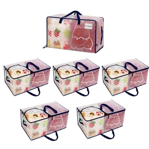 VENO 6 Pack Heavy-Duty Oversize Large Storage Bag Organizer with Zips and Tag Pocket for Moving, Clothes Storage, Laundry Bag, Packing, House Solutions, Sustainable, Water-Resistant (Clear, 6 Pack)