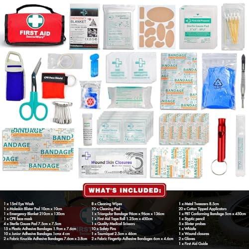 SuccorWare Small First Aid Kit - 100 Piece - Mini First Aid Kit for Home, Camping, Hiking, Backpacking, Travel, Vehicle, Outdoors - Emergency & Medical Supplies — view 2